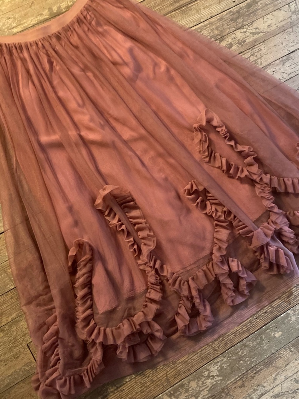 Anthropologie Felicity Tulle Ruffle Skirt in Rose - Picture 5 of 11